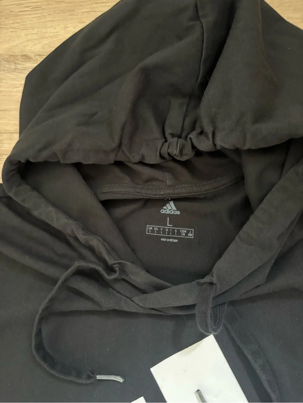 Adidas Black Logo Pullover Hoodie Size L